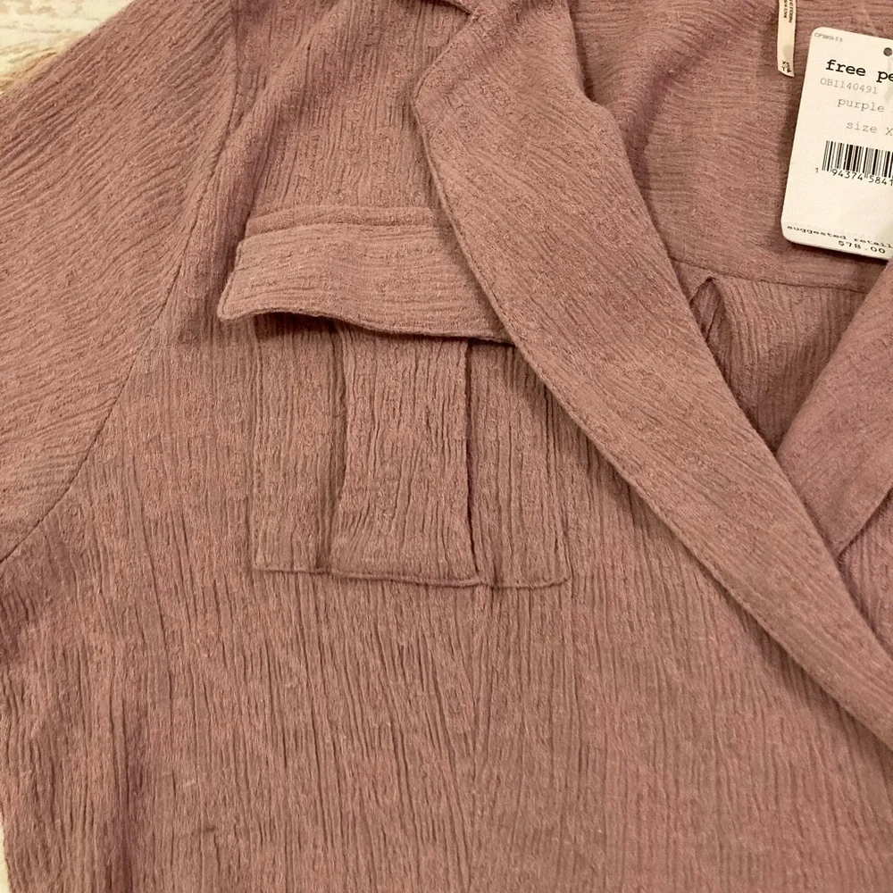 Free People Purple Ash Clementine Mini Dress Endless Summer Textured Wrap XS